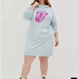 Torrid Hoodie Dress - Lightweight French Terry Rolling Stones Light Blue